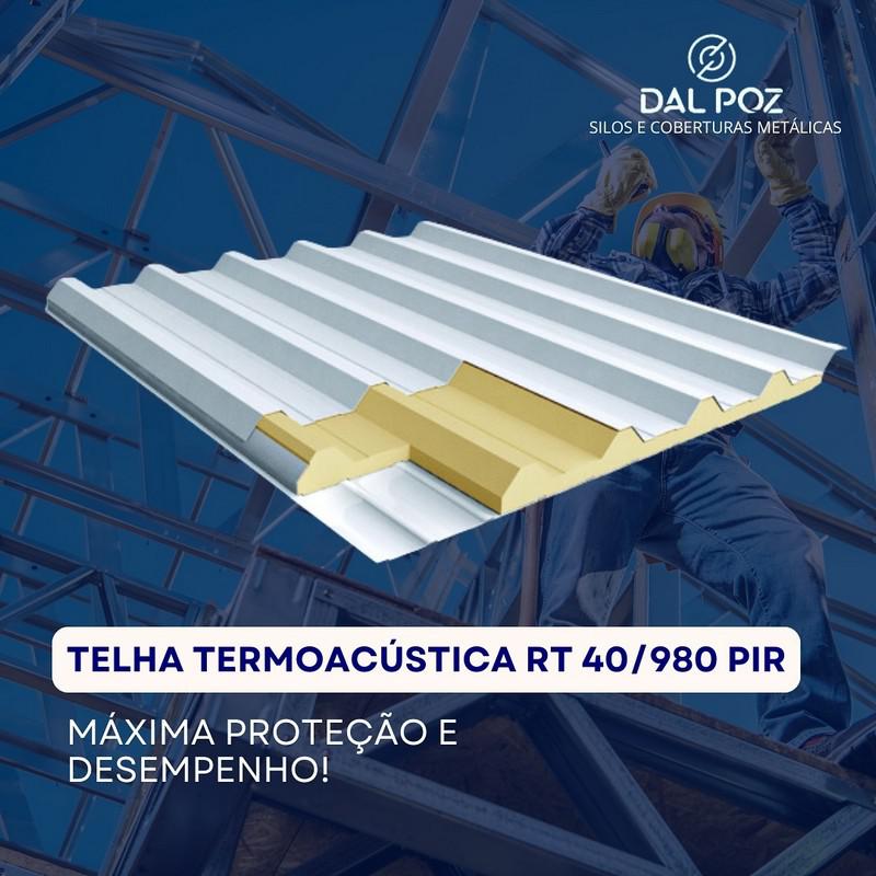 Telha Termoacústica RT 40/980 com isolamento em PIR