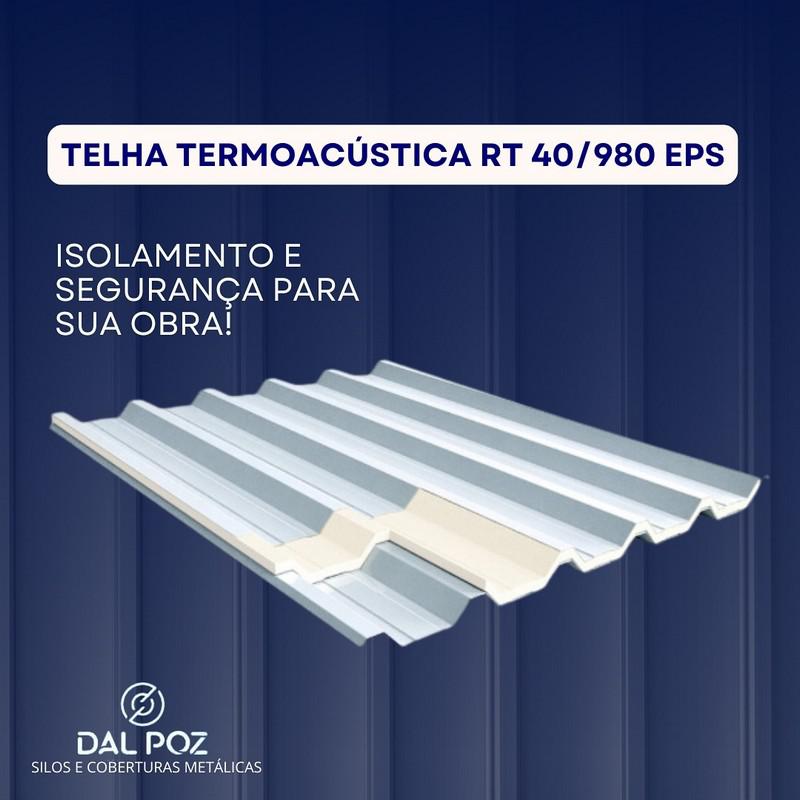 Telha Termoacústica RT 40/980 com núcleo de EPS