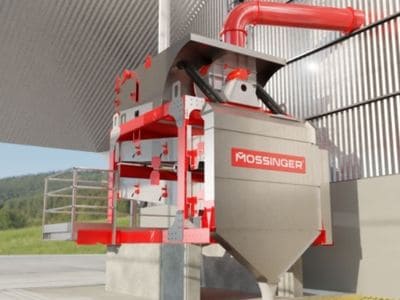 Silo metálico com sistema de limpeza